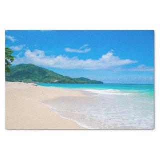 Tropical Destination Scenic Beach Photo Tissue Paper