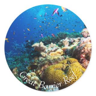 Tropical Fish on the Great Barrier Reef Classic Round Sticker