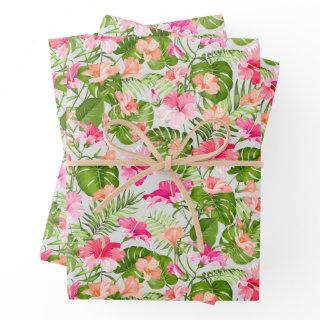 Tropical Flowers Leaves  Sheets