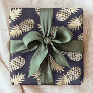 Tropical Golden Pineapple Girly Chic Pattern