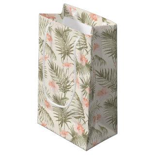 Tropical Hisbiscus Palm Tree Pattern Small Gift Bag