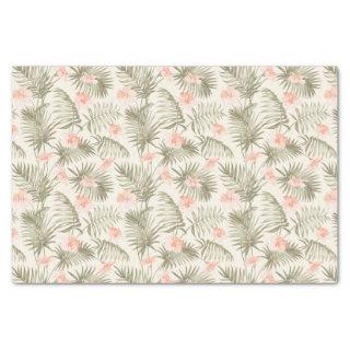 Tropical Hisbiscus Palm Tree Pattern Tissue Paper