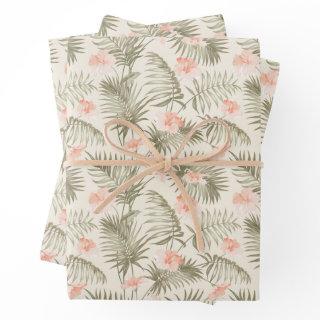 Tropical Hisbiscus Palm Tree Pattern  Sheets