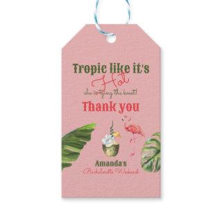 Tropical Hot Pink Palm Springs Bachelorette Party Gift Tags
