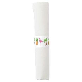Tropical Island Palm Tree Pineapple Pink Flamingo Napkin Bands