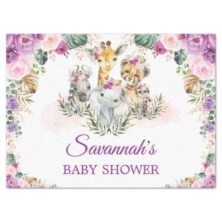 Tropical Jungle Floral Wild Animals Baby Shower Tissue Paper