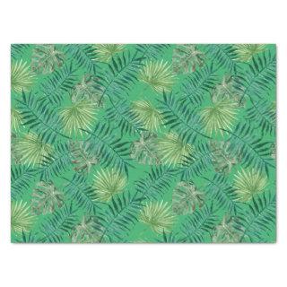 Tropical Palm Tree Leaves Pattern Green Tissue Paper