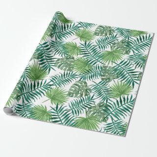 Tropical Palm Tree Leaves Pattern Green