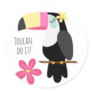 Tropical Paradise Colorful Toucan Classic Round Sticker