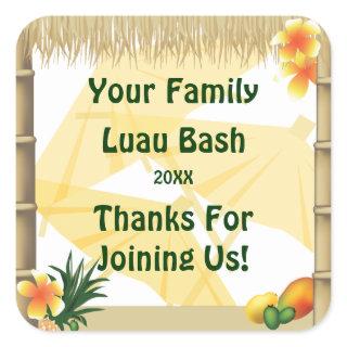 Tropical Party Tiki Hut Party Favor Sticker