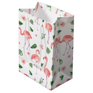 Tropical Pink Flamingo Pattern Medium Gift Bag