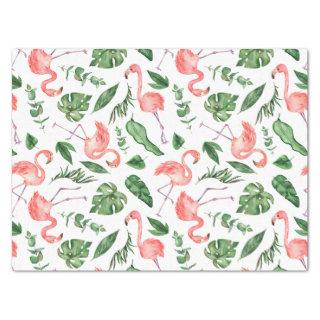 Tropical Pink Flamingo Pattern v2 Tissue Paper