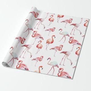 Tropical Pink Flamingo Watercolor