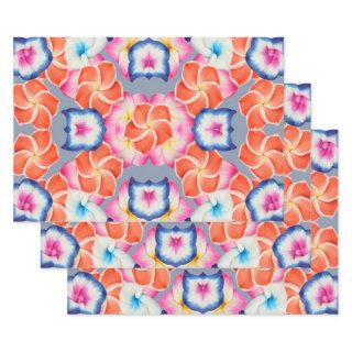Tropical Plumeria Flowers X Pattern   Sheets