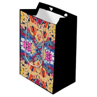 Tropical Plumeria Spotted Flowers Tile Pattern  Medium Gift Bag