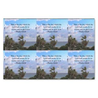 TROPICAL PSALM 118:24 OCEAN AND PALM TREES TISSUE PAPER