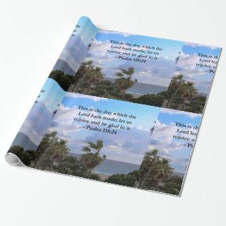 TROPICAL PSALM 118:24 OCEAN AND PALM TREES