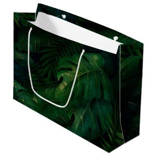 Tropical Rainforest Leafy Green Foliage Large Gift Bag