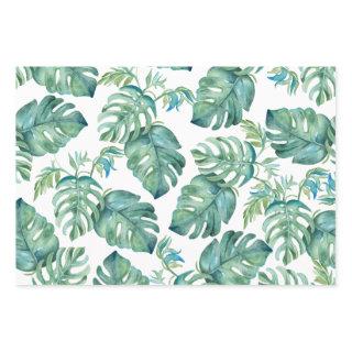 Tropical Santa and Palm Leaves Pattern Watercolor  Sheets