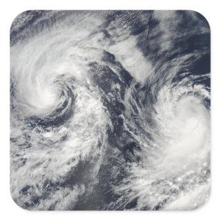 Tropical storms Boris and Cristina Square Sticker