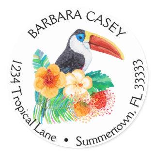 Tropical Toucan Watercolor Return Address Label