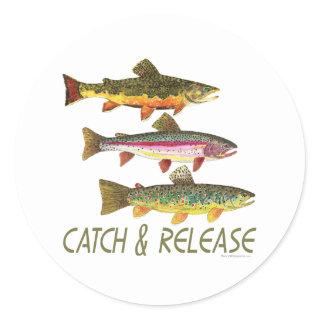 Trout Catch and Release Classic Round Sticker