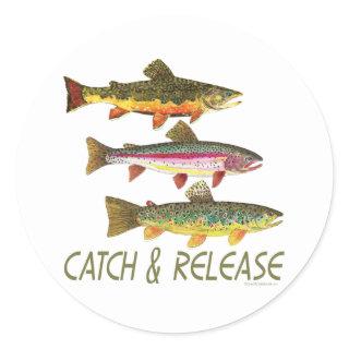 Trout Catch and Release Classic Round Sticker