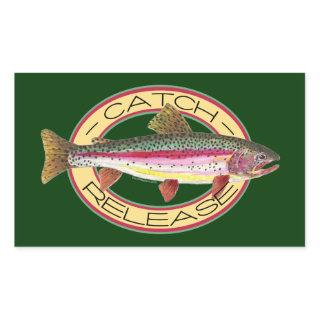 Trout Catch & Release Fishing Rectangular Sticker