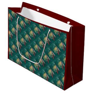 "Trout Fin" Trout Fly tiled wet fly on green       Large Gift Bag