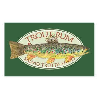 Trout Fly Fishing Rectangular Sticker