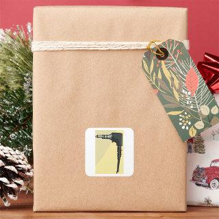 TRRS Audio Jack Connector Tech Gadget Illustration Square Sticker