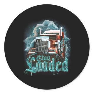 Truck Driver For Dad Big Rig Semi-Trailer Truckin Classic Round Sticker