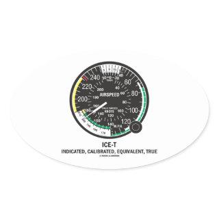 True Airspeed Indicator (ICE-T Mnemonic) Oval Sticker