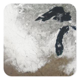True-color image of snow square sticker