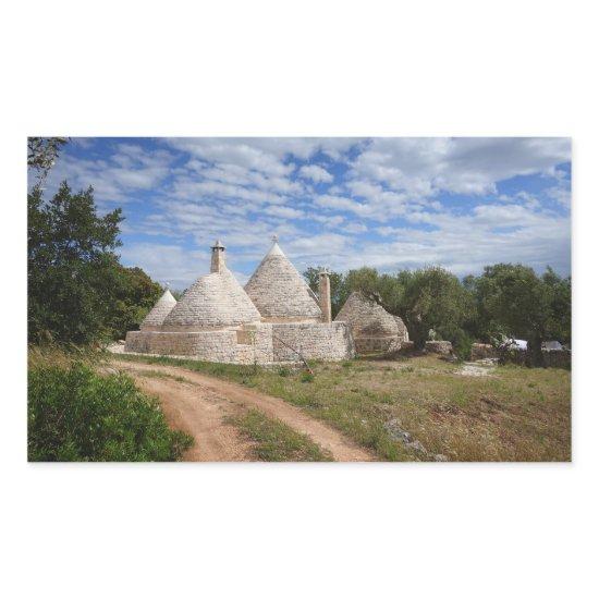 Trulli houses in Puglia/Apulia Rectangular Sticker