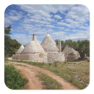 Trulli houses in Puglia/Apulia Square Sticker