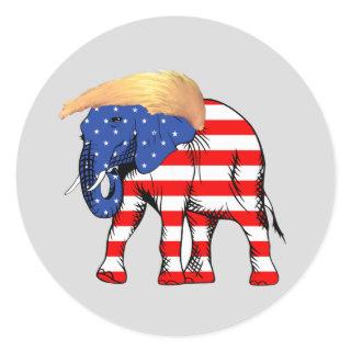Trump Bad Hair Elephant President ZSSG Classic Round Sticker