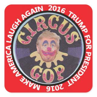 Trump Clown Square Sticker