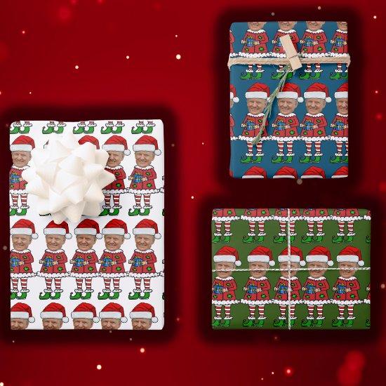 Trump Custom Face photo Elf Christmas Funny Trump   Sheets