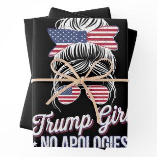 Trump Girl No Apologies Messy Bun Retro Vintage  Sheets