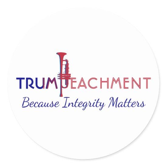 TRUMP IMPEACHMENT Integrity Matters US Political Classic Round Sticker