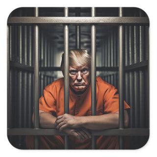 Trump in Jail Square Sticker