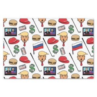 Trump, Money, Burgers, Golf, Russia and Fake News Tissue Paper