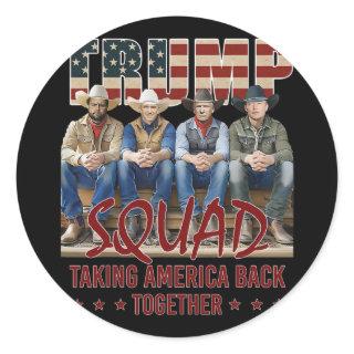 Trump Vance Kennedy Elon Squad Taking America Back Classic Round Sticker