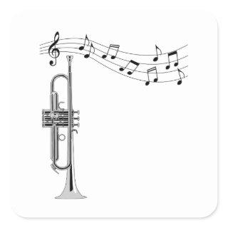 Trumpet Player Square Sticker