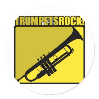 Trumpets Rock! Classic Round Sticker