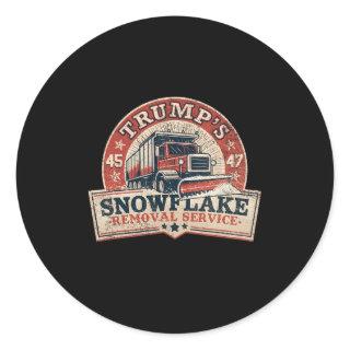 Trump's Snowflake Removal Service Funny Trump Vint Classic Round Sticker