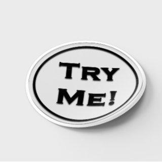 Try Me Black White For Your Tester Sample Contain Classic Round Sticker