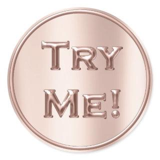 Try Me Blush Rose Pink Tester Sample Container Classic Round Sticker