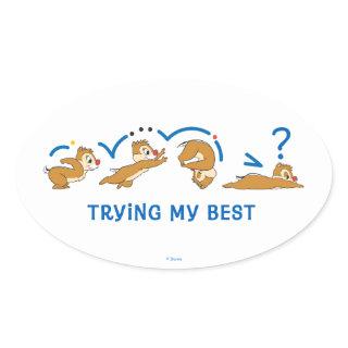 Trying My Best Oval Sticker